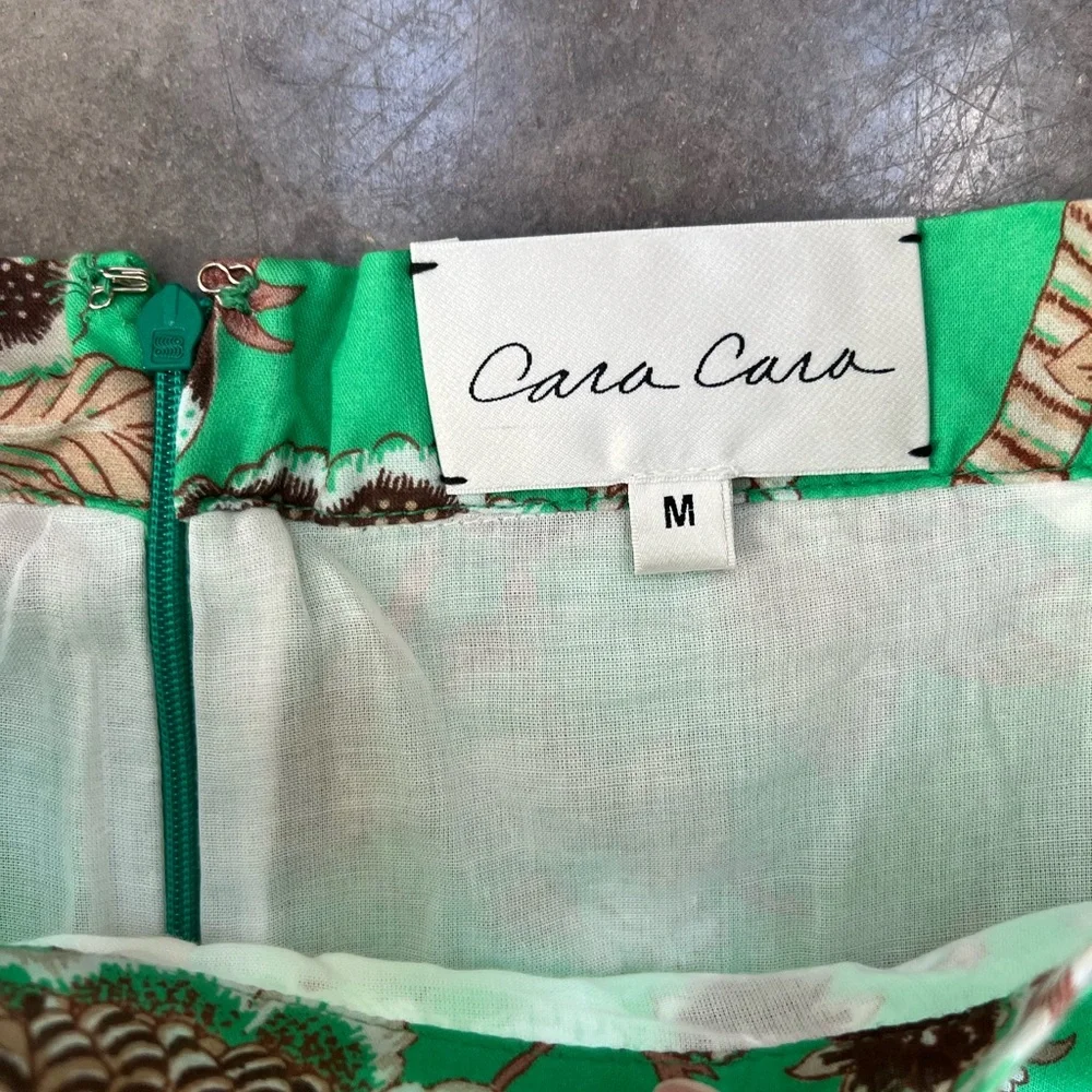 Cara Cara Green and Brown Floral Skirt medium - Picture 3 of 7